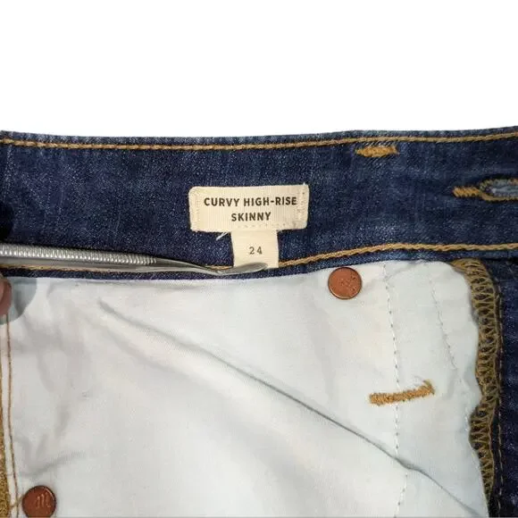 Madewell Curvy High Rise Skinny EUC Size 24  J680 - Picture 7 of 10